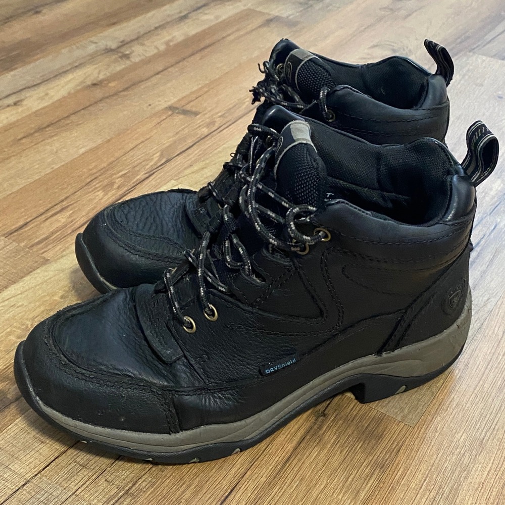 Ariat Terrain H2O Waterproof Black Leather Hiking Boots Mens 8.5 B 10038423